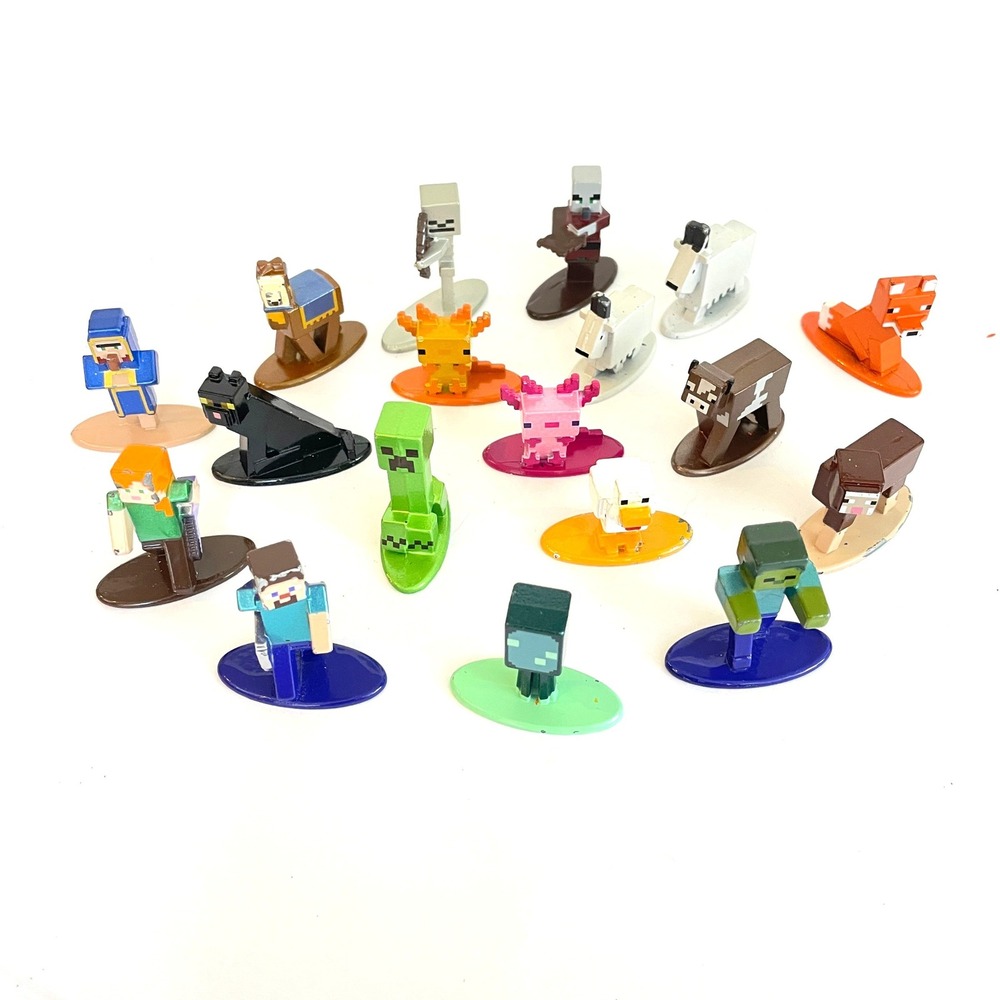 Jada Toys Minecraft Nano Metalfigs Die-Cast Figures Lot of 18 Steve Creeper Alex